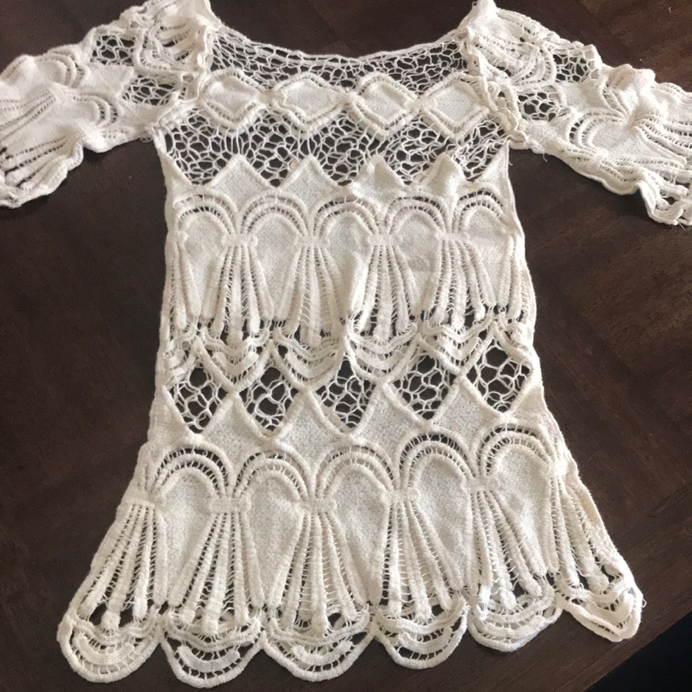 White bathing suit cover up